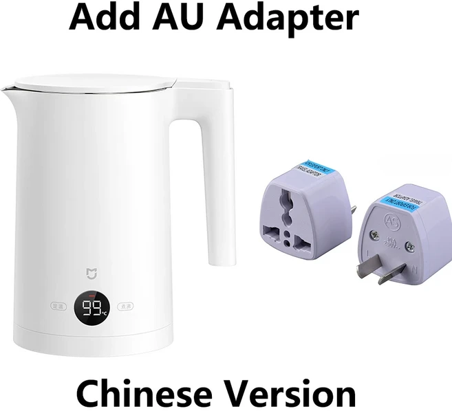 Xiaomi Mijia 일정한 온도 전기 주전자 2 LED 디지털 디스플레이 4 보온병 모드 여행용 난방 용 물, 02 Add AU Adapter