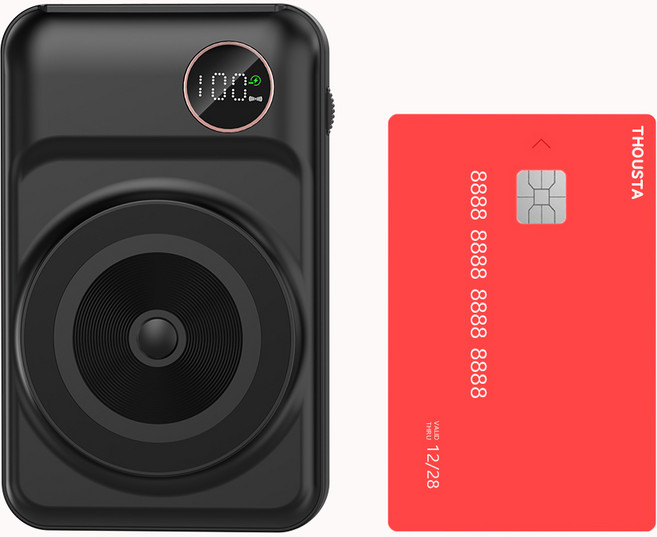 THOUSTA 대용량 맥세이프 보조배터리 20000mAh 초고속 케이블 일체형 PD22.5W QC3.0 15W 무선충전, 1개, 블랙