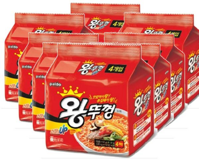 팔도 라면한그릇 봉지면 멀티팩 간식 왕뚜껑 봉지면 130g 32개, 1개