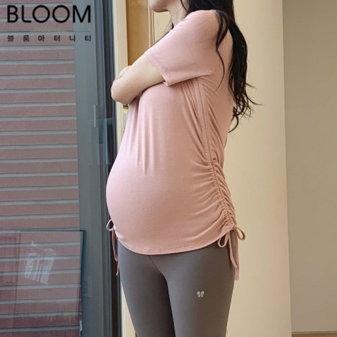 블룸마터니티 셔링 반팔 임산부 요가티셔츠