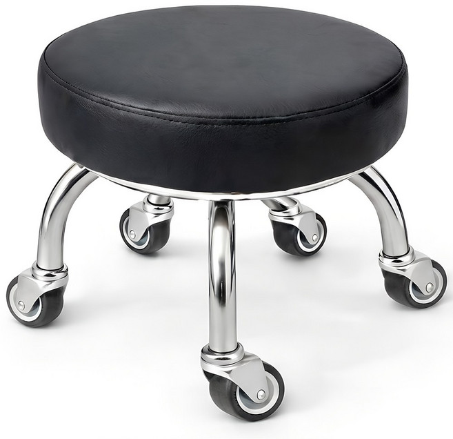 메르하임 무소음 이동식 앉은뱅이 바퀴의자, 블랙, 1개