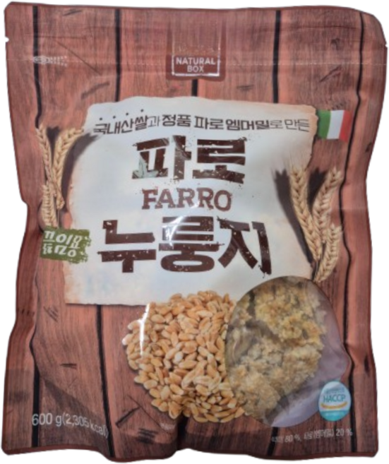 내추럴박스 파로 끓임용 누룽지 건강간식 국내산 백미, 1개, 600g