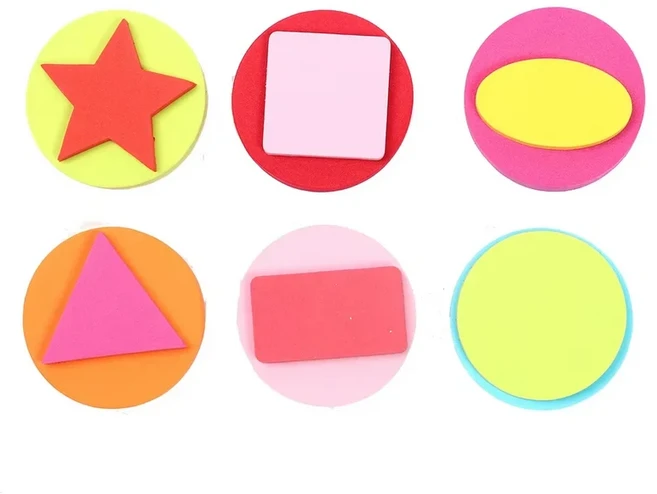 쿠쿠스토어 DIY 다양한 모양 아트 페인팅 스폰지 EVA 폼 스탬퍼 드로잉 어린이 조기 학습 공예 동물 얼굴, 01 G (random color)