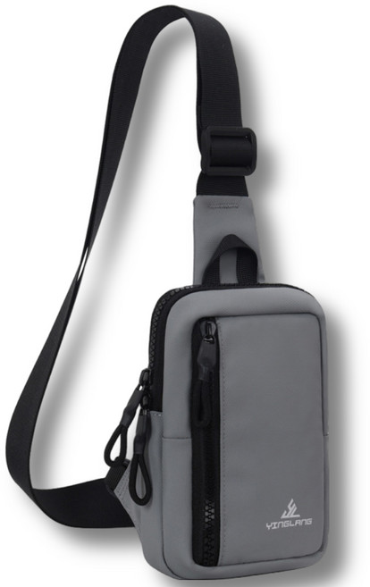 에픽스 남성 여성 핸드폰 가방 방수 미니 크로스백 슬링백 여행용 힙색 초등 멀티백, 그레이, 1개