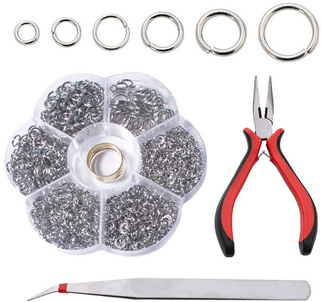 디심플 키링 부자재 오링 세트, 1개, 실버