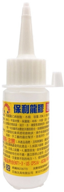 巨倫 保麗龍膠 30ml A-1003 透明萬用膠 快速黏合 手工藝DIY, 1個