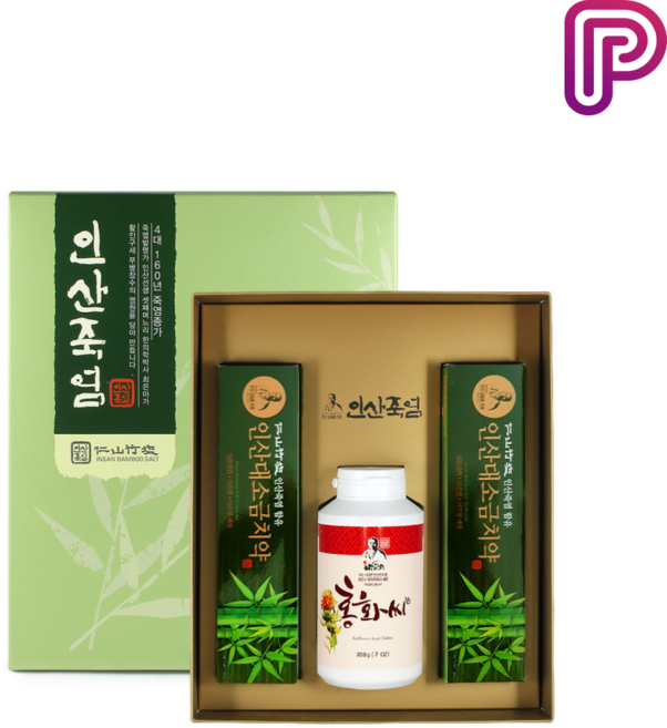 인산죽염 홍화씨환 선물세트 (치약2개+환200g), 1개