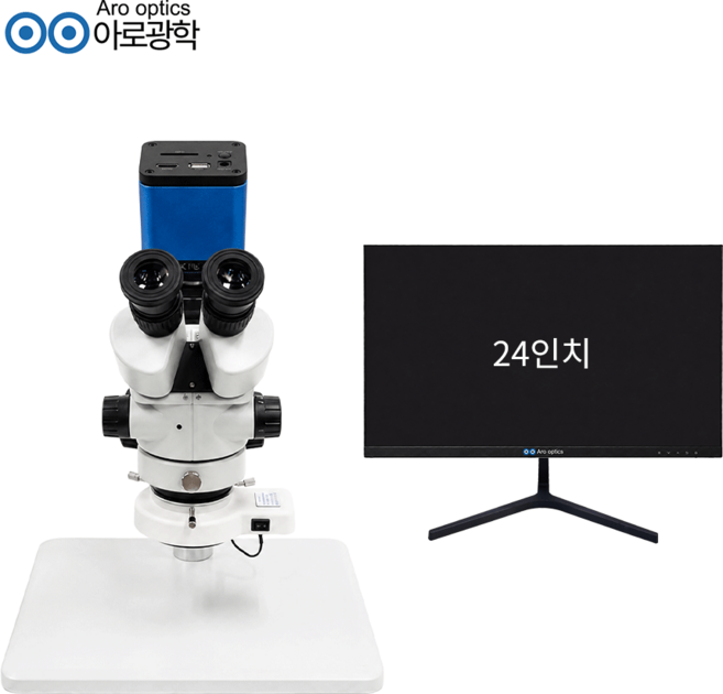 아로 써니 SZMN45T 2MP 카메라 모니터 B5-1 24인치 스탠드 실체현미경 세트, 45x, 1개