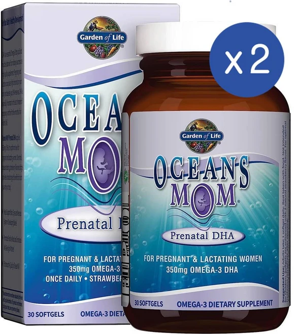 가든오브라이프 오션스 맘 프레나탈 DHA 오메가3 소프트젤 Garden of Life Oceans Mom Prenatal Fish Oil, 2개, 30정 - 쿠팡