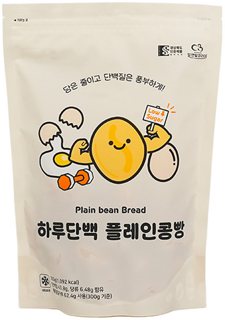 저당 고단백 플레인콩빵 300g 대용량 빵, 12개