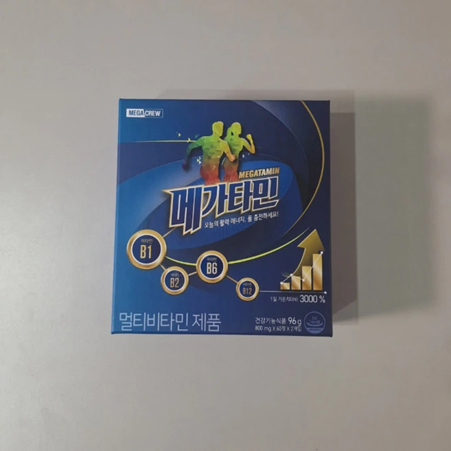 메디쿼터스 고농축 고함량 비타민B군 피로회복제 비타민D 종합영양제 메가타민 120정 (4개월분), 60정, 2개 - 쿠팡