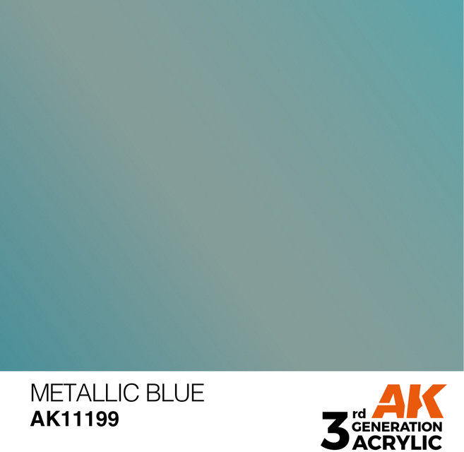 AK Interactive 3G 壓克力漆 金屬藍 AK-11199 17ml, 1個