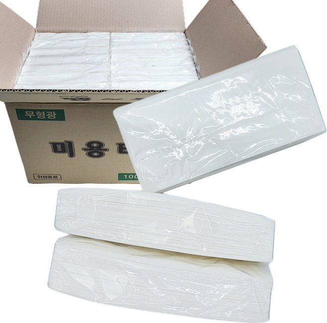 [땡큐]미용티슈 2겹 215mm 리필용 대용량 1봉지(100매) x 48개, 100매입