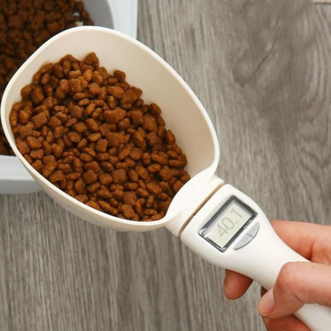 고양이 강아지 사료계량 스푼저울 계량저울 사료스쿱 삽 디지털 스쿱 숟가락 스푼 사료 계량컵 저울 986000ea (개), 본상품