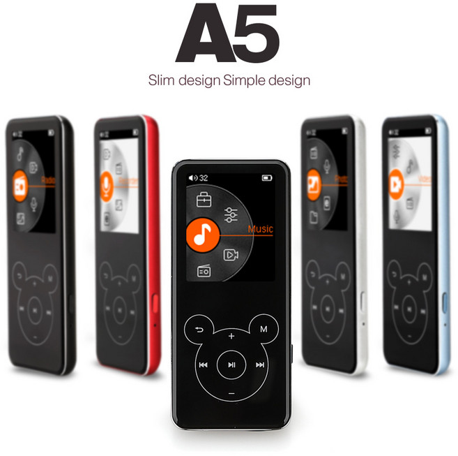 에픽 A5 MP3플레이어 / FM라디오 내장스피커 동영상 TF128GB까지확장가능, 블링-실버, A5_8GB