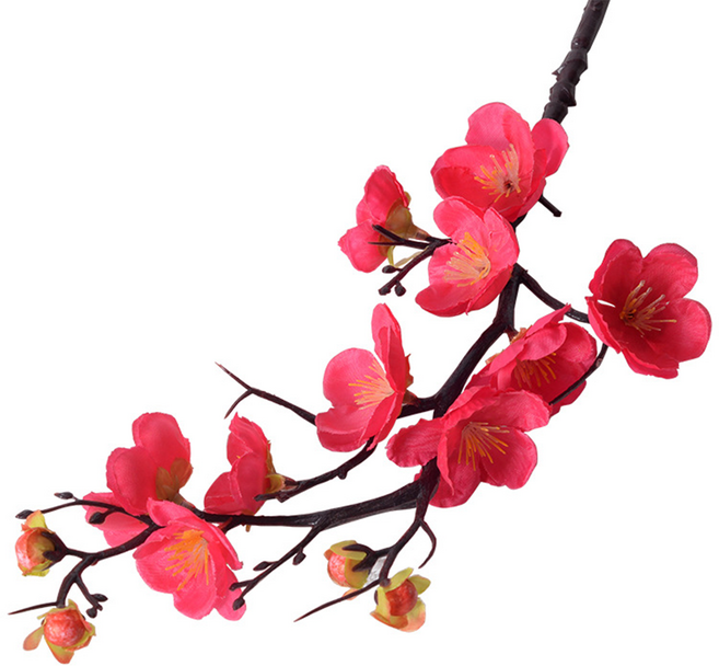 매화 조화 60cm 봄조화 인테리어 매화가지 3컬러, 5개, 레드
