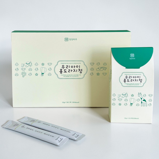 청청하루 국산 홍도라지청 어린이 발효 도라지 배 농축액 유아 키즈 도라지청 스틱, 36개입, 360g