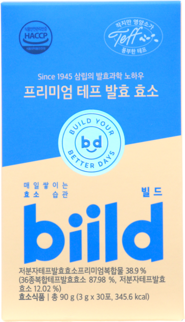 biild 빌드 프리미엄 테프효소 유산균, 1박스, 90g