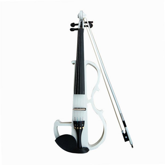 입문용 전자 바이올린 초보자용 일렉트릭 바이올린 세트, 1개, 화이트, 단일