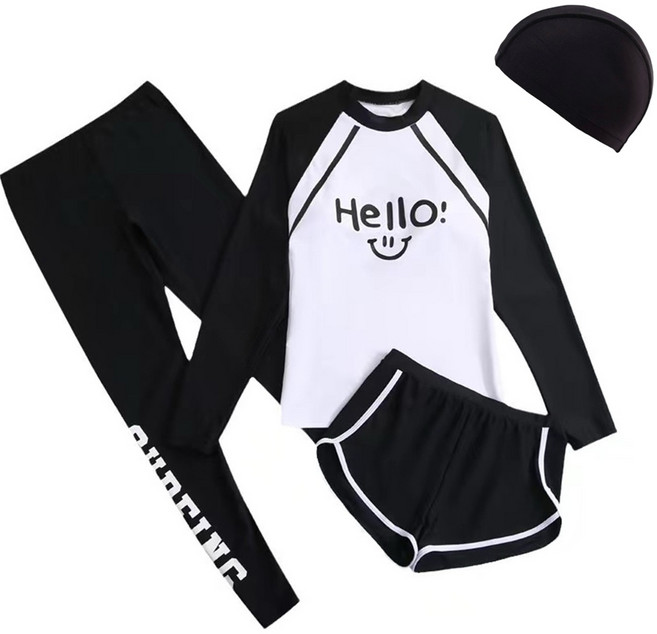 투나이언 여아 래쉬가드 4종세트 주니어 수영복 상하 세트