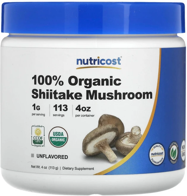 Nutricost 100% 유기농 표고버섯 무맛 113g(4oz), Nutricost100유기농표고버섯무맛113g4oz, 113g, 1개 - 쿠팡