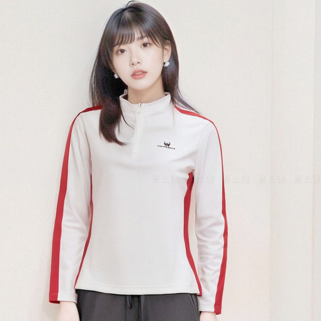 꽃소담 여성 반집업 등산티 스포츠 러닝 운동복 긴팔티셔츠 기능성 긴팔티 MQ26A225