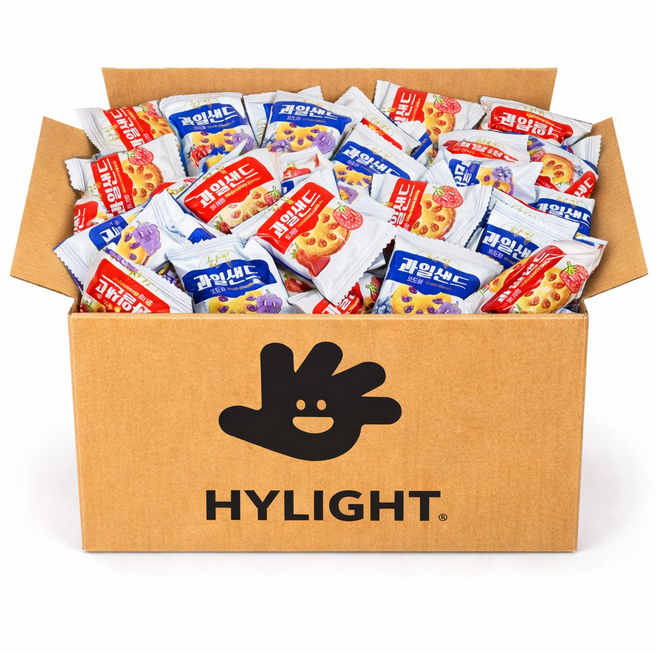 하이라이트 쫀득한 과일잼 딸기 포도 비스킷 쿠키, 120개, 6g