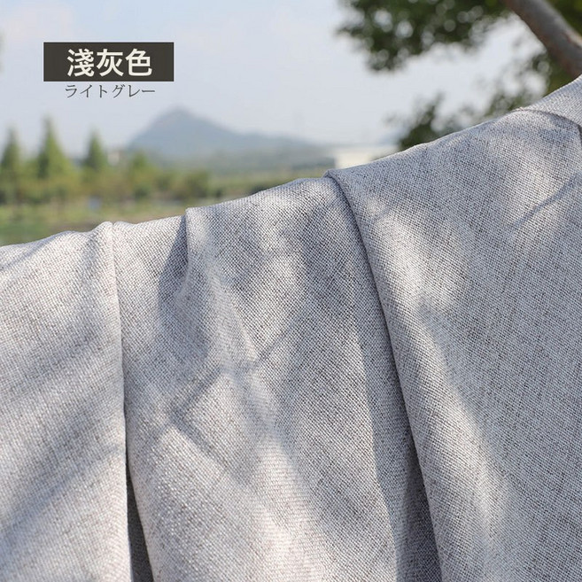 日式棉麻亞麻紗簾成品窗簾奶茶色遮光布民宿茶室客廳遮擋布料整批, 彩虹麻-淺灰色