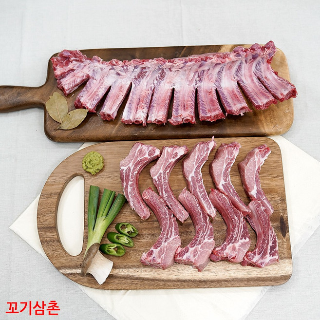 국내산 돼지 등갈비 찜구이용 프리미엄 보성녹돈 1등급 한돈 고기삼촌, 4개, 500g