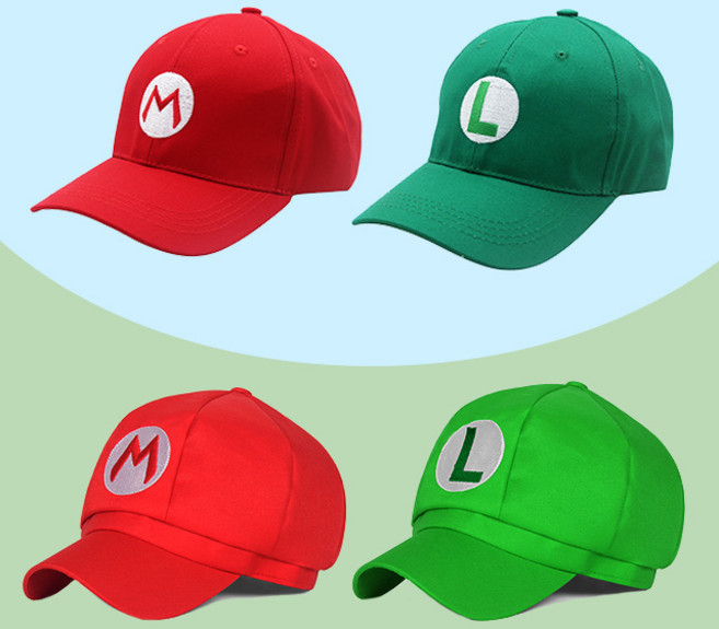 마리오 모자 코스프레 할로윈 파티 슈퍼마리오 루이지 빵 캡 모자 체육대회 졸업사진, 2. 루이지 야구모자