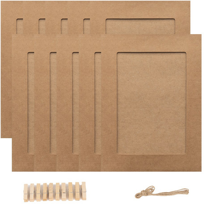 이에스지랩 사진 종이 액자 포토 페이퍼 프레임, 10개, 크라프트