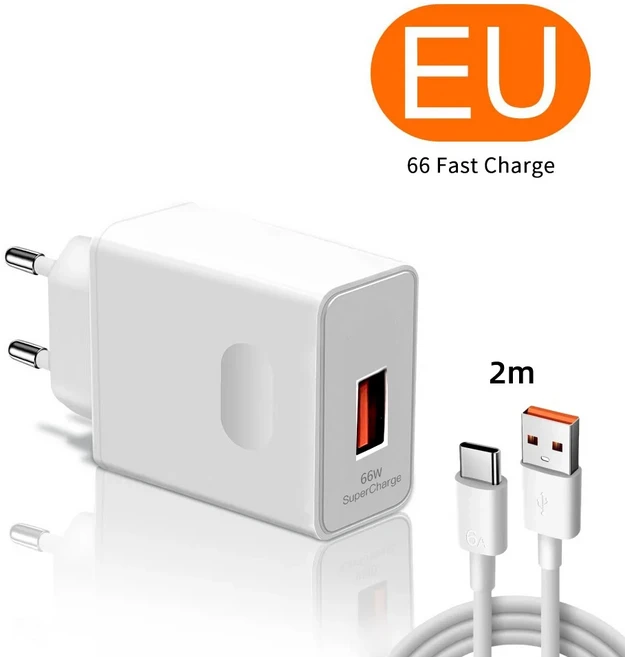 66W USB 충전기 퀵 차지 3.0 플러그 여행용 벽 6A 타입 C 케이블 휴대용 고속 전원 어댑터