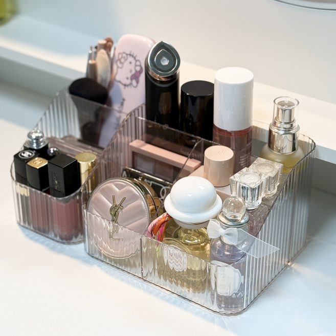 화장대 정리함 소형 대형 세트, 1세트, 투명