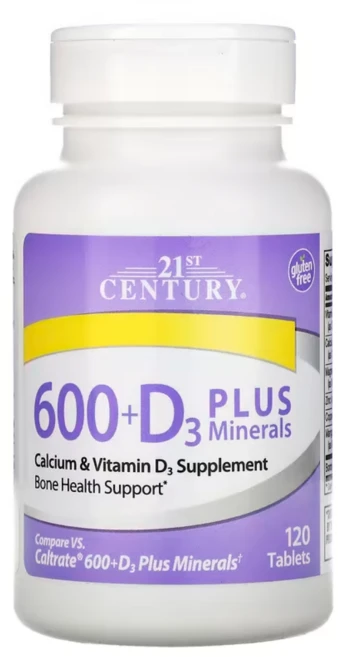 21세기 센트리 600+D3 플러스 미네랄 120정 미국 해외 직구 미네랄 건강 칼슘, 1개 - 쿠팡