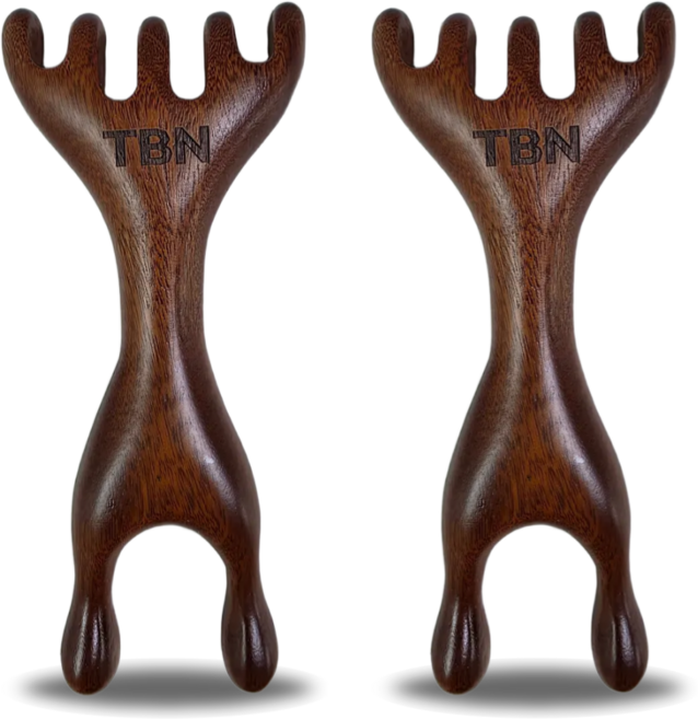 TBN 두피괄사 경락 마사지 두통 스트레스해소 얼굴용 바디용, 사슴뿔 샌달우드, 2개