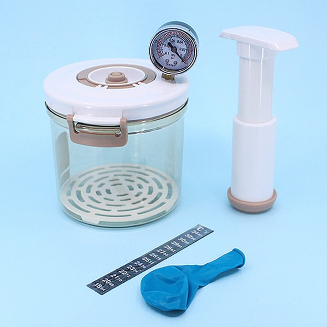 고급형 압력계 투명 진공 실험 1L(풀세트)