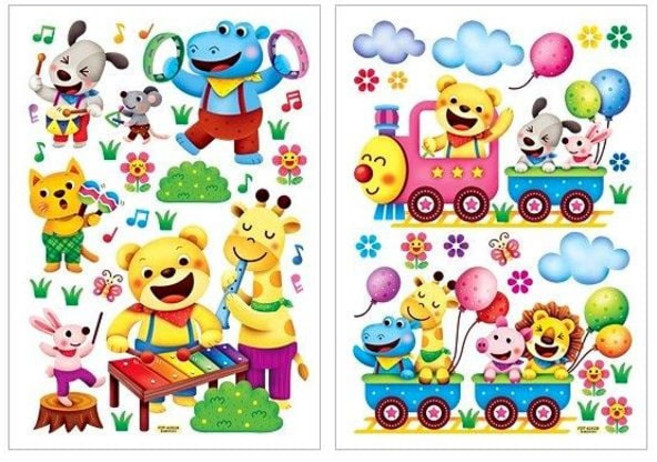 동물놀이 4202 스티커 요모조모 FDT 데코스티커 유치 chl+266Wx