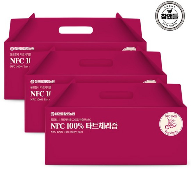 참앤들황토농원 NFC 100% 타트체리 70ml 30포 3박스(총90포), 없음