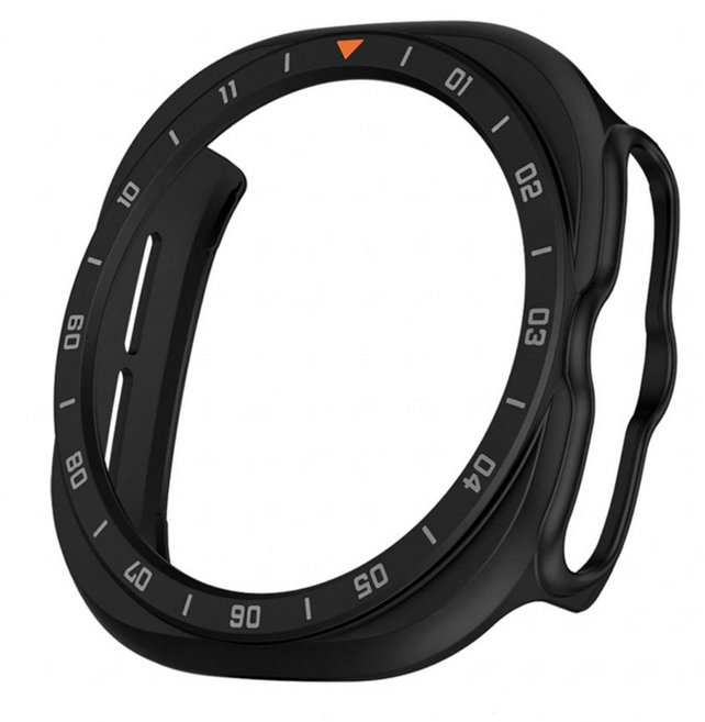 갤럭시워치 울트라2 티타늄 베젤링 하드 케이스 47mm 호환, 1개, 블랙