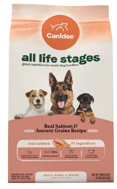 Canidae 全齡犬糧 Real Salmon & Ancient Grains Recipe, 鮭魚, 12.2kg, 1包