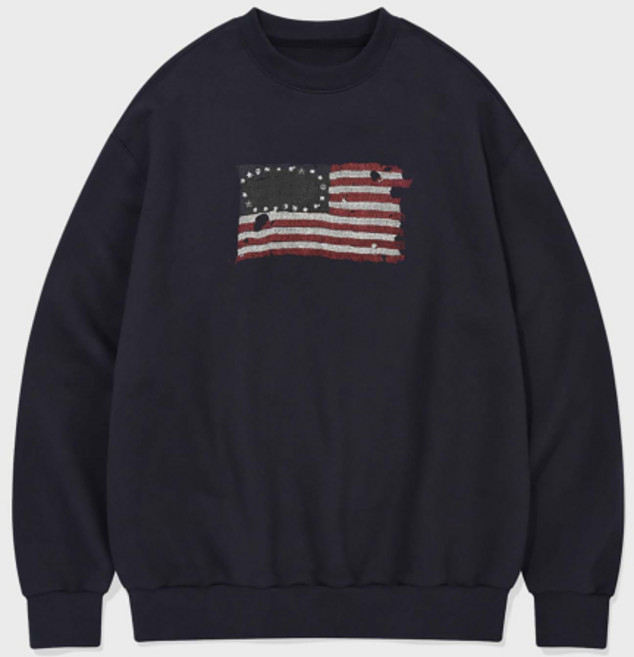 KANEITEI US FLAG CREWNECK (NAVY)