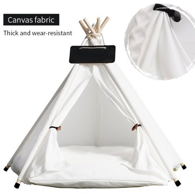 강아지소파 애완 동물 천막 개집 고양이 휴대용 이동식 텐트, 1개, F.화이트(캔버스)