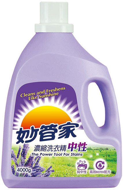 妙管家 中性濃縮洗衣精, 4個, 4L