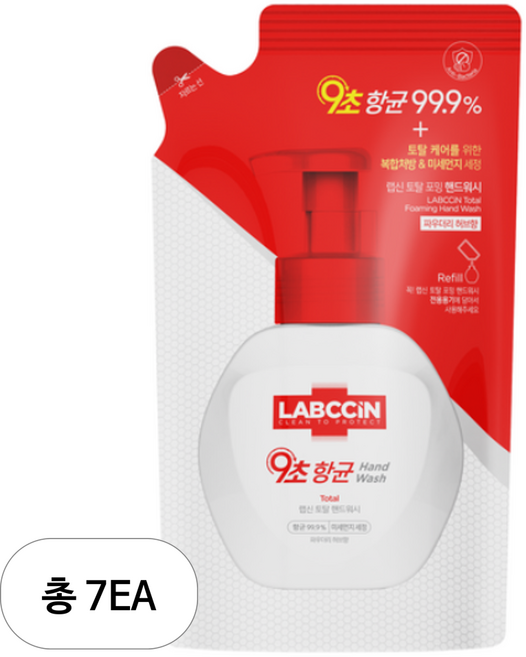 랩신 핸드워시 손세정제 450ml 리필 토탈, 7개
