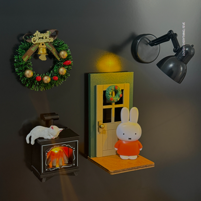 미니 하우스 크리스마스 조명 자석 마그넷, 1개, 크리스마스리스마그넷