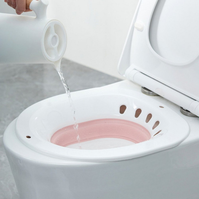 임산부 욕실 접이식 좌욕기 실리콘 산모 출산준비, 상세페이지 참조, M. 핑크