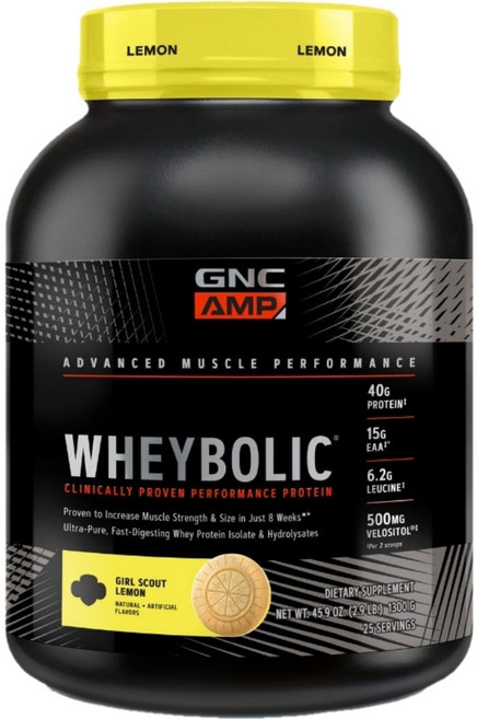 GNC AMP 위비볼릭 파우더 분말 걸스카우트 레몬, 1개, 1.3kg