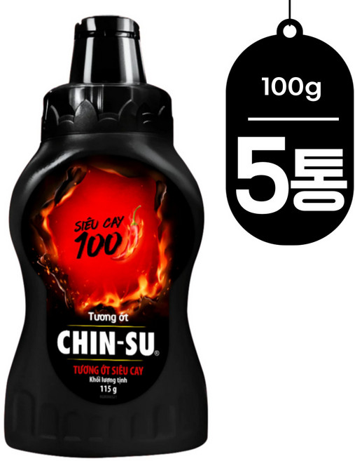 베트남 친수 SIEU Cay 100 매운 맛 칠리소스 115g x5 100개 고추 롯데마트