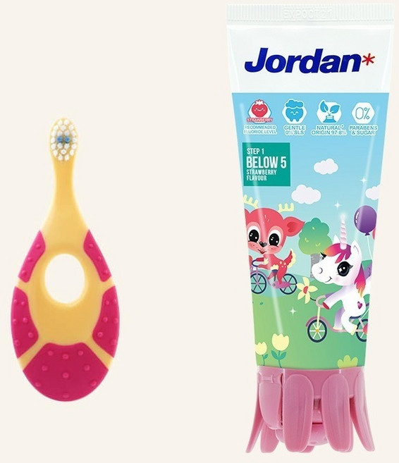 돌아기 칫솔 조르단 어린이집 생일 선물 두돌 치약 75g 답례품 1단계 2단계 세트, 2단계(75g X 1개입), 그린, 1개