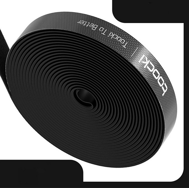 찍찍이 케이블타이 벨크로 전선정리 잘라쓰는 정리밴드 5m, 5M 블랙, 1개, 블랙